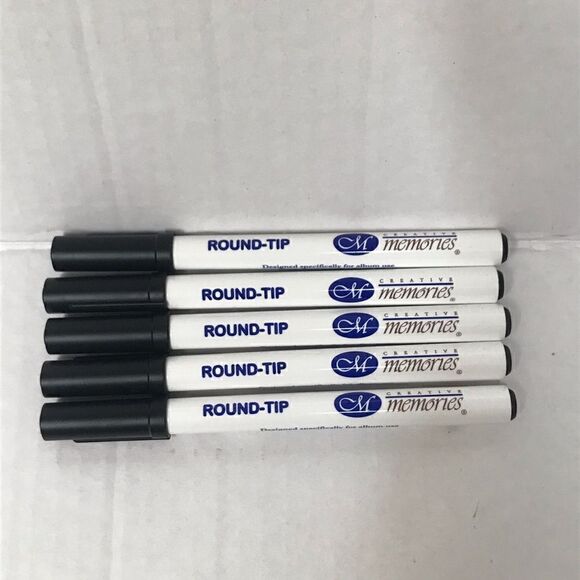 NIB Creative Memories black round tip markers 6 count - Picture 3 of 4